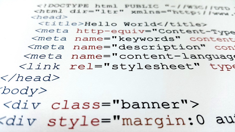 An angled close-up shot of code on a screen